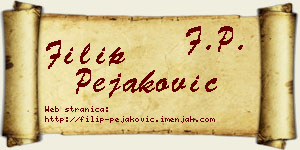 Filip Pejaković vizit kartica